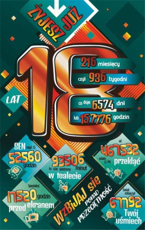 Kartka okolicznościowa: Urodziny 18
