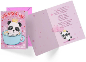 Karnet B6. Urodziny dziecięce (panda)