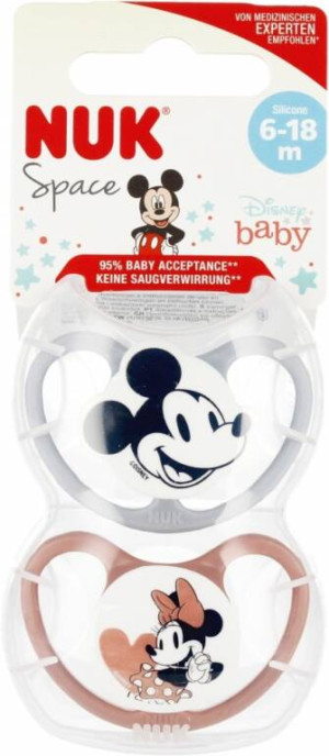 NUK. Space. Smoczki. 6-18 miesięcy. Myszki Miki i Mini
