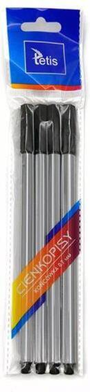 Cienkopis heksagon 0.7mm czar. TETIS