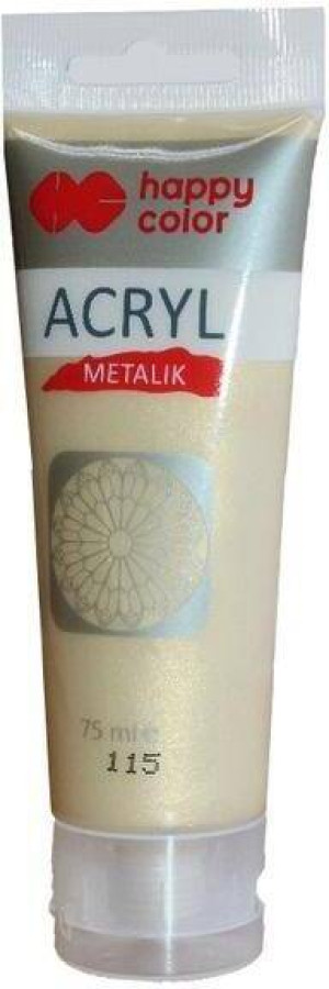 Farba akryl 75ml jasne złoto metalik HAPPY COLOR