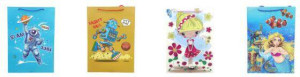 Torebka prezentowa dziecięca mix 30x42x25cm szerokie dno p12