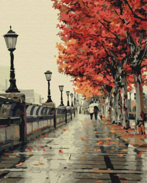 Malowanie po numerach BRUSHME 40x50 cm Jesienny Bulwar