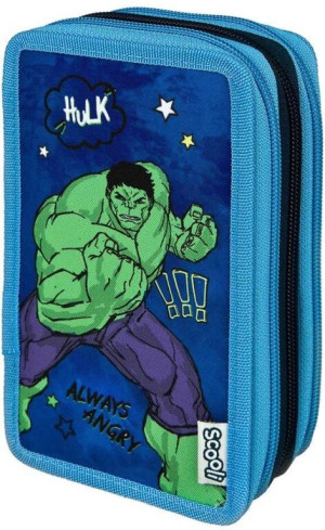 Piórnik z wyposażeniem potrójny Avengers