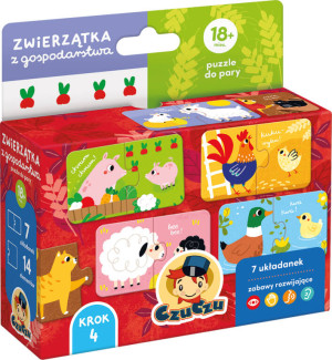 CzuCzu. Zwierzątka z gospodarstwa. Puzzle do pary. 18m+