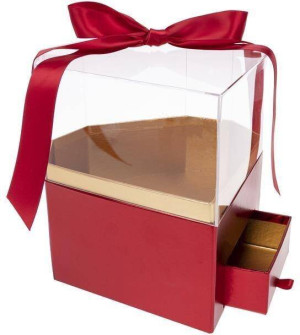 Pudełko Flower Box Diament czerwony ROZETTE