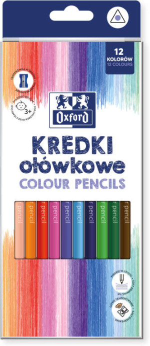 Kredki ołówkowe 12 kolorów Oxford