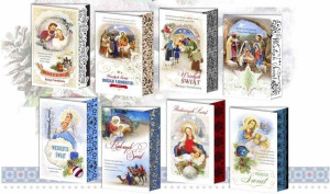 Karnet B6 Boże Narodzenie nalepka religia (10szt)