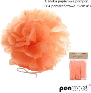 Ozdoba papierowa pompon pomarańczowa 25cm