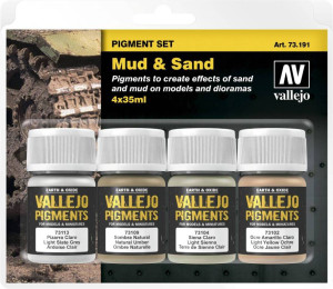 Vallejo: 73.191 - Pigment Set - Mud & Sand (4x35 ml)
