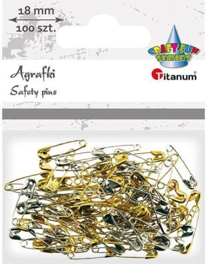 Agrafki metalowe 5x18mm złote srebrne