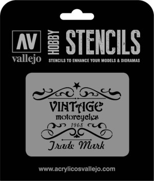 Vallejo: ST-LET005 - Stencils - Vintage Motorcycles Sign
