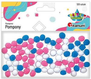 Pompony poliestrowe 10mm mix 120szt