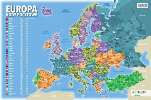 Podkładka na biurko. Kody pocztowe Europa