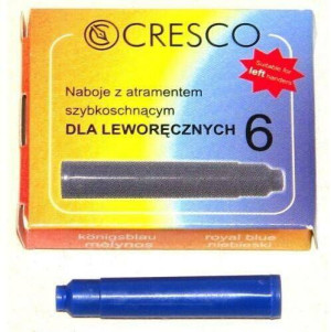 Naboje do piór niebieskie dla leworęcznych, 6 sztuk
