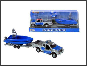 Auto Policja 12cm z łódką