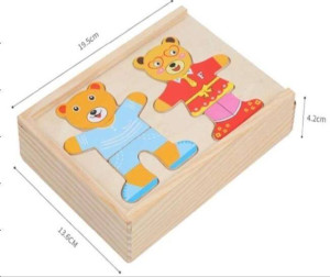 Puzzle drewno misie
