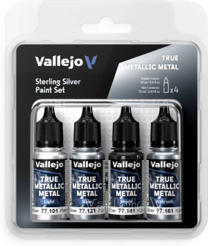 Vallejo: 77.251 - True Metallic Metal - Sterling Silver Paint Set