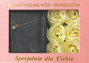 Bransoletka i mydlane róże ecru