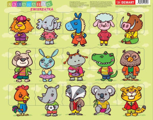 Puzzle ramkowe. Zwierzątka
