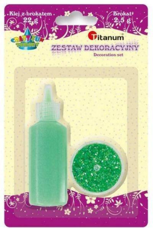 Klej z brokatem neonowy zielony w słoiczku