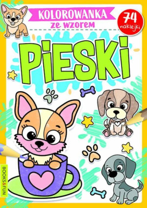 Pieski. Kolorowanka ze wzorem. 74 naklejki
