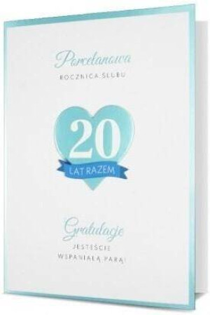 Karnet B6 Rocznica ślubu Porcelanowa