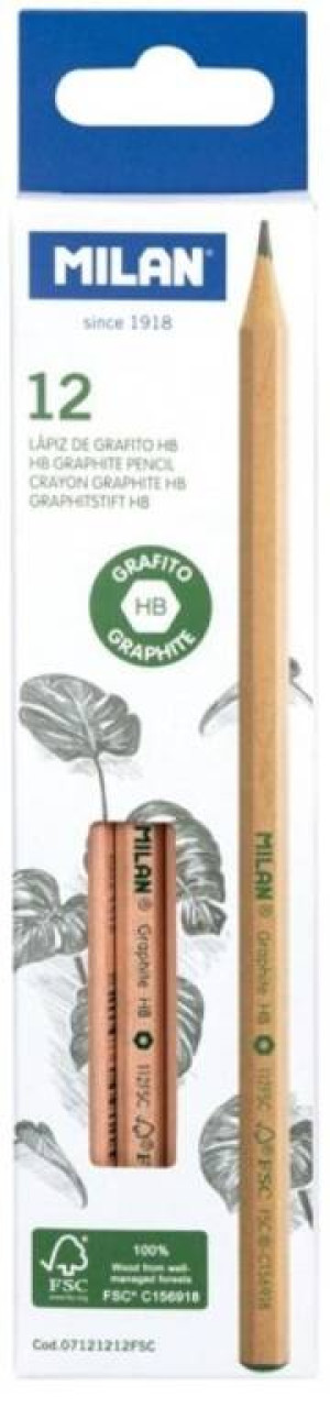 Ołówek sześciokątny HB z gumką Natural