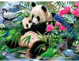 Mozaika diamentowa 5D - Panda 40x30cm