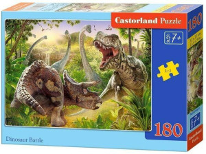 Castorland Puzzle 180. Dinosaur Battle. Walka dinozaurów