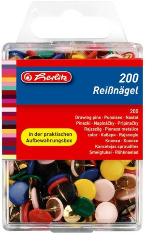 Pinezki kolorowe, 200 sztuk