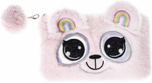 Saszetka pluszowa Big eyes różowa 20x11cm