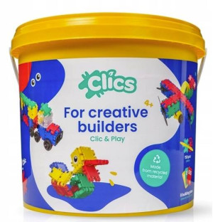 Clics Toys. Klocki wiaderko 8W1