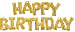 Balon foliowy Happy Birthday złoty