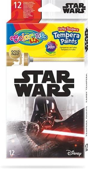 Farby Colorino Kids tempera w tubach 12 kolorów 12 ml Star Wars