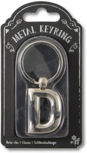 Silver Letter Keyring - brelok do kluczy litera D