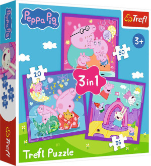 Puzzle 3w1 Zwyczaje świnki Peppy TREFL