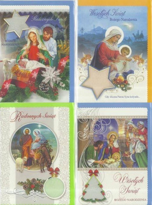 Karnet B6. Boże Narodzenie. Z opłatkiem Religia, 10 sztuk mix