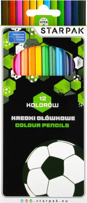 Kredki ołówkowe 12 kolorów Football