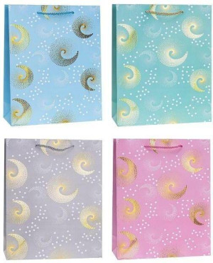 Torebka ozdobna 18x23x8cm hot-stamp mix ROZETTE