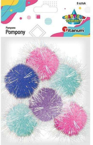 Pompony poliestrowe 45 mm, mix