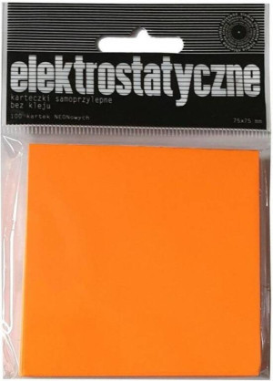 Karteczki elektrostatyczne 75x75mm 100K. Pomarańczowe