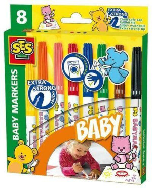 Mazaki do tkanin 8 kolorów baby markers