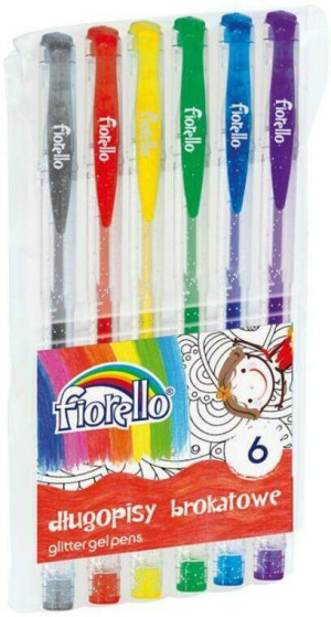 Fiorello. Długopisy brokatowe, 6 kolorów