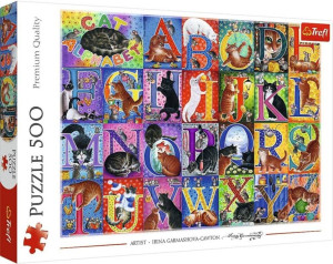 Puzzle 500 Koci alfabet TREFL