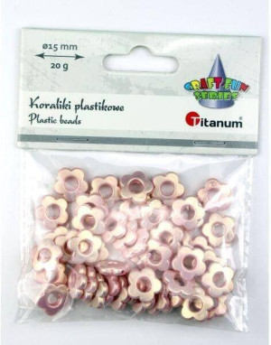 Koraliki plastikowe kwiatki 15mm 20g