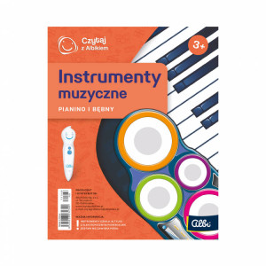 Instrumenty muzyczne, pianino i bębenki. Czytaj z Albikiem