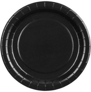 Talerzyki papierowe czarne 18cm 6szt