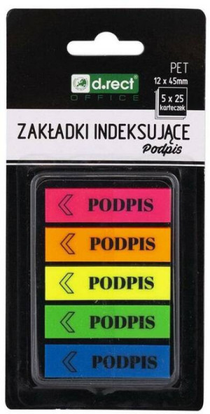 Zakładki indeksujące, podpis