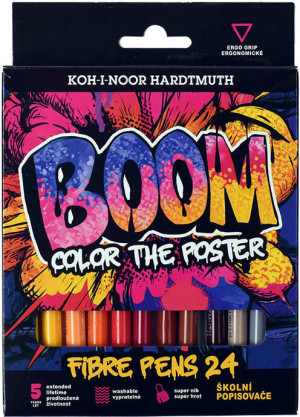 Flamastry BOOM w kartoniku 24 kolory